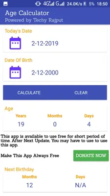 Age Calculator android App screenshot 3